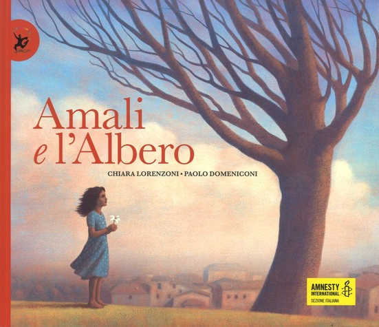 Copertina con disegno di una bambina con un vestitino azzurro sotto ad un albero spoglio