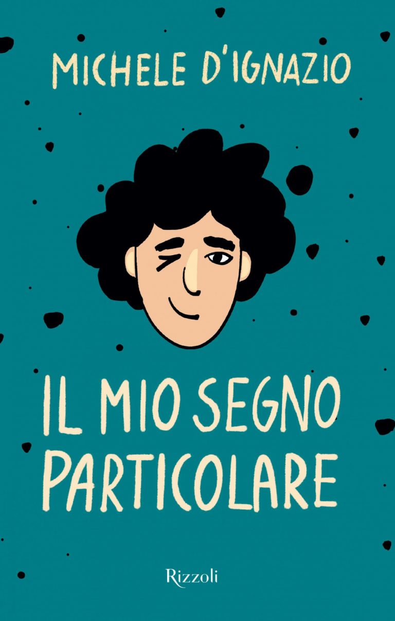 Copertina libro con il titolo e il disegno della faccia di un ragazzo con capelli neri e ricci che è l'autore ed il protagonista del libro