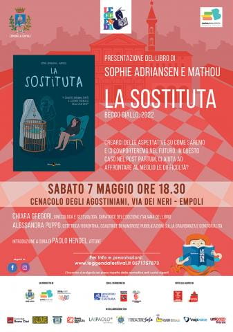 Manifesto dell'evento di presentazione del libro "La Sostituta"